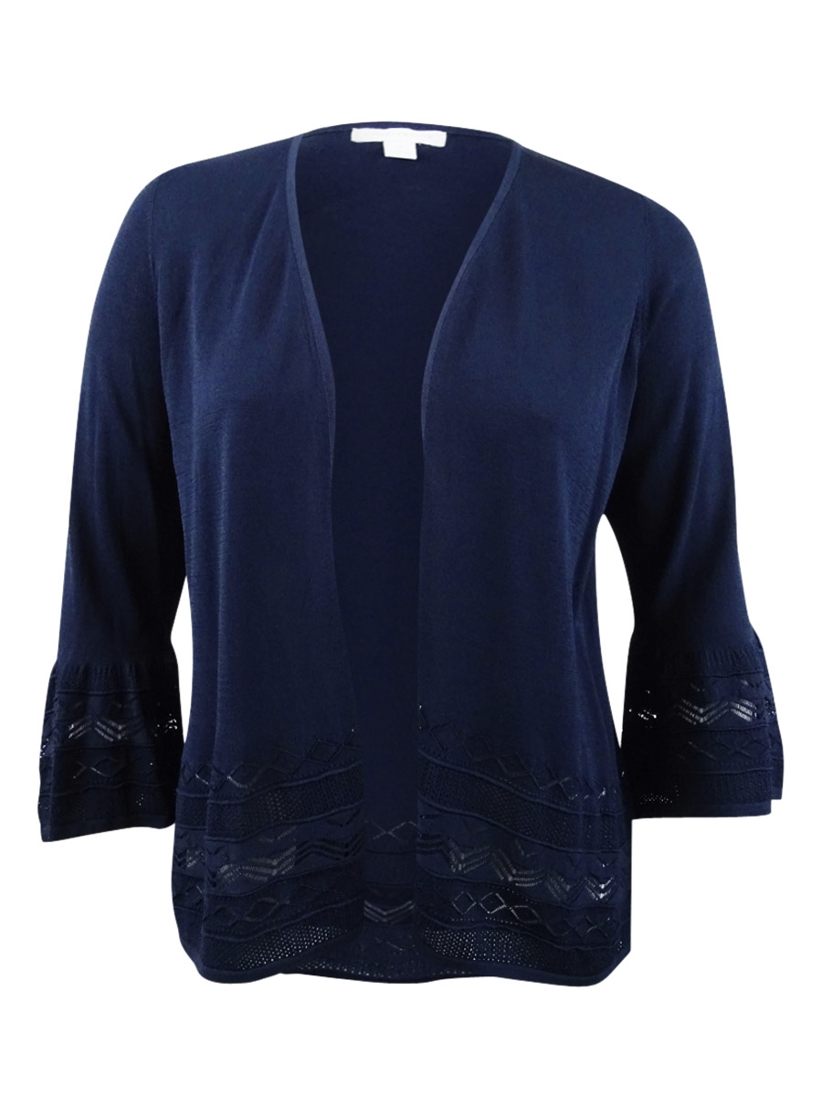 Charter Club Womens Sleeveless Crew Neck Sweater Blue Size Large 1